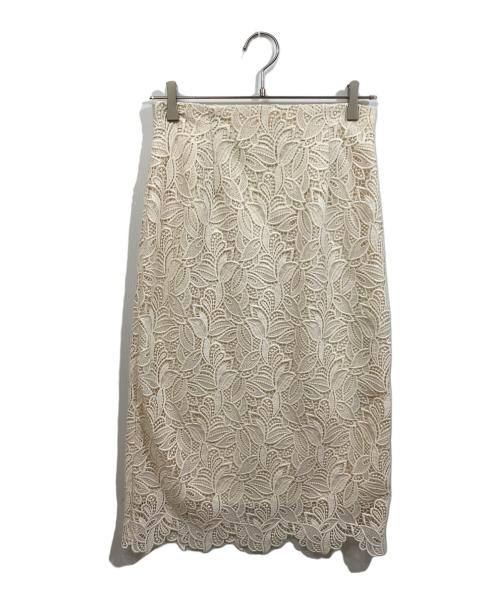 ANAYI（アナイ）ANAYI (アナイ) リーフレースタイトスカート アイボリー サイズ:	SIZE 38の古着・服飾アイテム