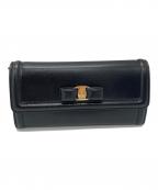 Salvatore Ferragamoサルヴァトーレ フェラガモ）の古着「ヴェラリボン長財布」｜ブラック