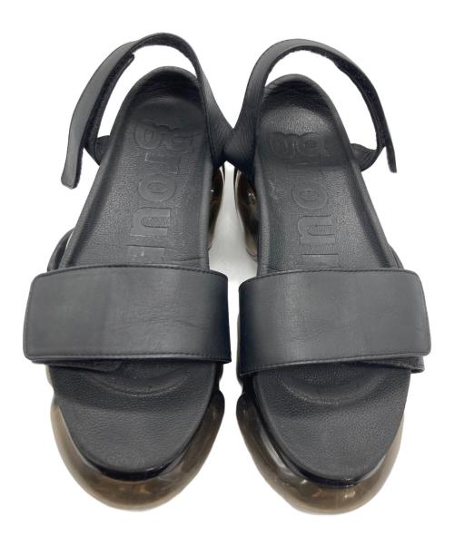 grounds（グラウンズ）grounds (グラウンズ) MOOPIE LEATHER SANDAL ブラック サイズ:	SIZE 24cmの古着・服飾アイテム