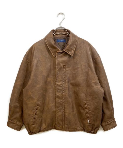 NAUTICA（ノーティカ）NAUTICA (ノーティカ) FREAK'S STORE (フリークスストア) Faded Vegan Leather Blouson ブラウン サイズ:1の古着・服飾アイテム