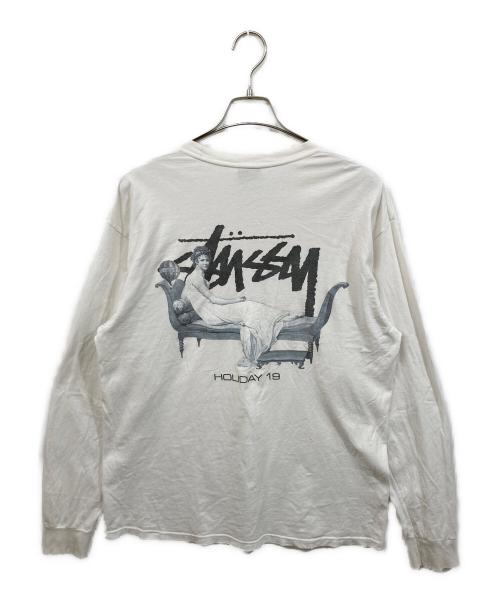 stussy（ステューシー）stussy (ステューシー) 長袖Tシャツ ホワイト サイズ:Lの古着・服飾アイテム