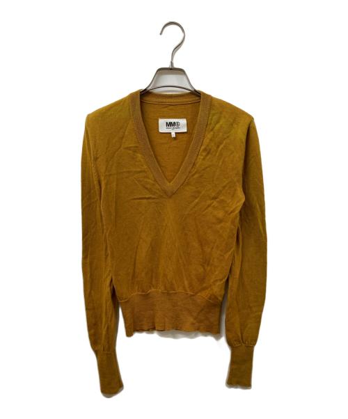 MM6 Maison Margiela（エムエムシックスメゾンマルジェラ）MM6 Maison Margiela (エムエムシックスメゾンマルジェラ) エルボーパッチニット イエロー サイズ:	SIZE Sの古着・服飾アイテム