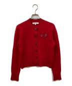 maison kitsuneメゾンキツネ）の古着「ダブル パッチ フォックス ＆ ドラゴン カーディガン」｜レッド