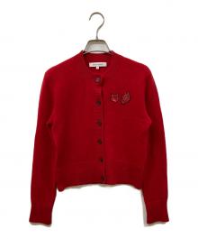 maison kitsune（メゾンキツネ）の古着「ダブル パッチ フォックス ＆ ドラゴン カーディガン」｜レッド