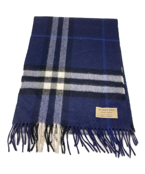 BURBERRY（バーバリー）BURBERRY (バーバリー) カシミヤマフラー ブルーの古着・服飾アイテム