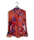 MARITHE+FRANCOIS GIRBAUDマリテフランソワジルボー）の古着「総柄シアーシャツ」｜レッド