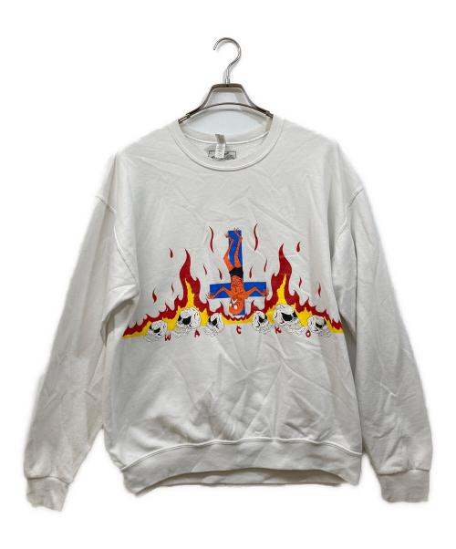 WACKO MARIA（ワコマリア）WACKO MARIA (ワコマリア) NECK FACE (ネック・フェイス) SWEAT SHIRT ホワイト サイズ:Lの古着・服飾アイテム