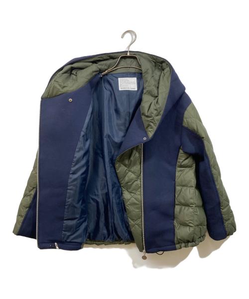 MARECHAL TERRE（マルシャルテル）MARECHAL TERRE (マルシャルテル) ダウンジャケット カーキ×ネイビー サイズ:	SIZE 2の古着・服飾アイテム