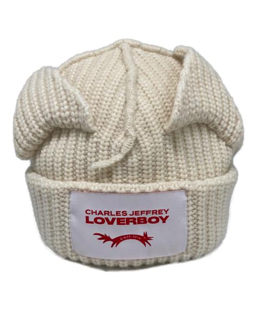 CHARLES JEFFREY LOVERBOY（チャールズ ジェフリー ラバーボーイ）CHARLES JEFFREY LOVERBOY (チャールズ ジェフリー ラバーボーイ) CHUNKY EARS BEANIE ホワイトの古着・服飾アイテム