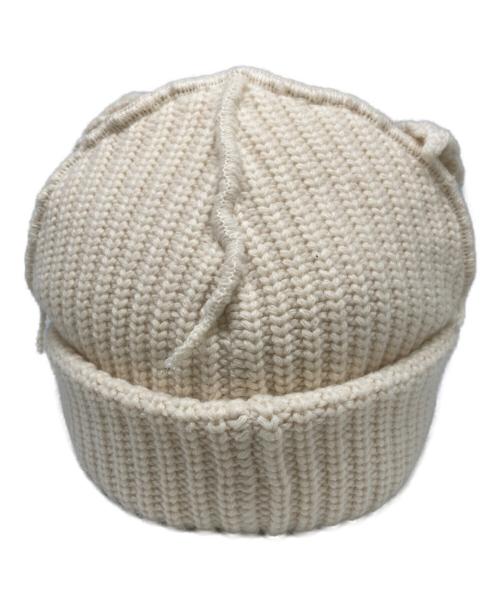 CHARLES JEFFREY LOVERBOY（チャールズ ジェフリー ラバーボーイ）CHARLES JEFFREY LOVERBOY (チャールズ ジェフリー ラバーボーイ) CHUNKY EARS BEANIE ホワイトの古着・服飾アイテム