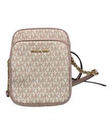 MICHAEL KORS（マイケル・コース）の古着「Jet Set Travel Medium Signature Logo Crossbody Bag」｜ピンク