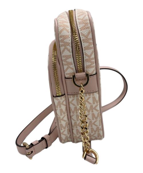 MICHAEL KORS（マイケル・コース）MICHAEL KORS (マイケル・コース) Jet Set Travel Medium Signature Logo Crossbody Bag ピンクの古着・服飾アイテム
