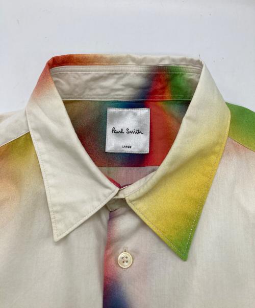 PAUL SMITH（ポールスミス）PAUL SMITH (ポールスミス) Torch Light プリントシャツ ベージュ サイズ:	SIZE Lの古着・服飾アイテム