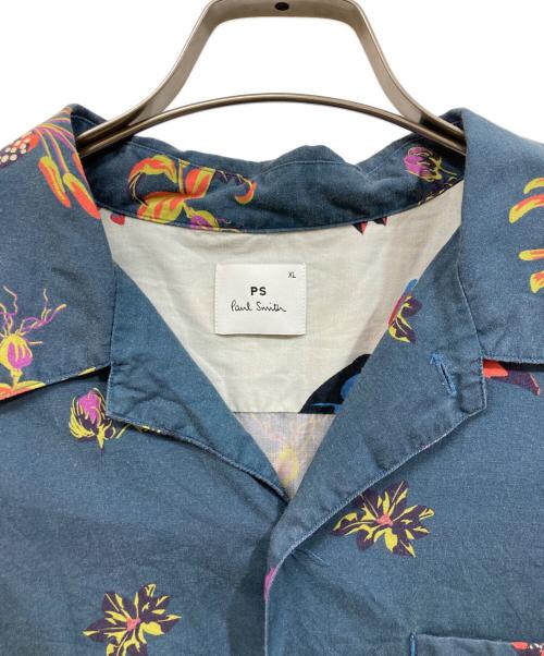 PS Paul Smith（ＰＳポールスミス）PS Paul Smith (ＰＳポールスミス) Lily プリント半袖シャツ ネイビー サイズ:SIZE XLの古着・服飾アイテム