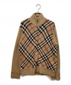 BURBERRY GOLFバーバリーゴルフ）の古着「ジップアップニット」｜ベージュ