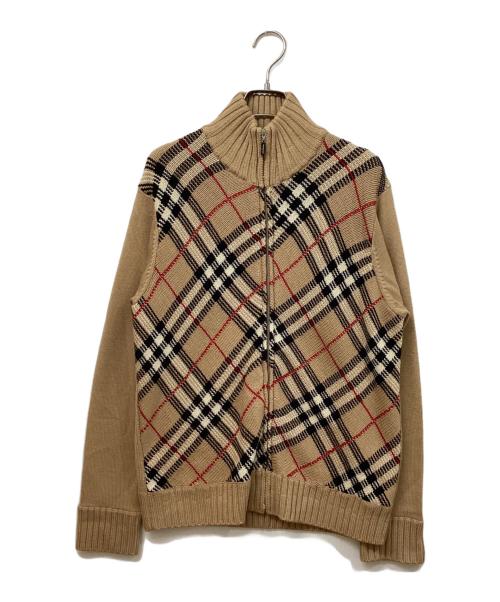 BURBERRY GOLF（バーバリーゴルフ）BURBERRY GOLF (バーバリーゴルフ) ジップアップニット ベージュ サイズ:SIZE Lの古着・服飾アイテム