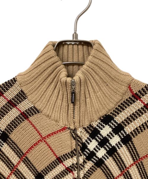 BURBERRY GOLF（バーバリーゴルフ）BURBERRY GOLF (バーバリーゴルフ) ジップアップニット ベージュ サイズ:SIZE Lの古着・服飾アイテム