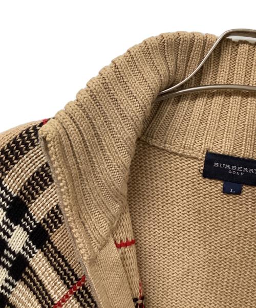 BURBERRY GOLF（バーバリーゴルフ）BURBERRY GOLF (バーバリーゴルフ) ジップアップニット ベージュ サイズ:SIZE Lの古着・服飾アイテム