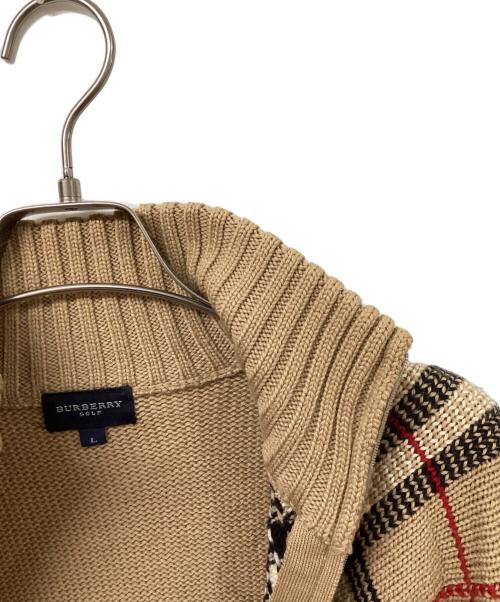 BURBERRY GOLF（バーバリーゴルフ）BURBERRY GOLF (バーバリーゴルフ) ジップアップニット ベージュ サイズ:SIZE Lの古着・服飾アイテム