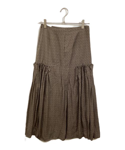 Maison Margiela（メゾンマルジェラ）Maison Margiela (メゾンマルジェラ) シルクデザインスカート ブラウン サイズ:	SIZE 34の古着・服飾アイテム