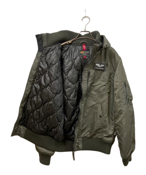 ALPHA（アルファ）ALPHA (アルファ) フーデッドリブジャケット オリーブ サイズ:SIZE XLの古着・服飾アイテム