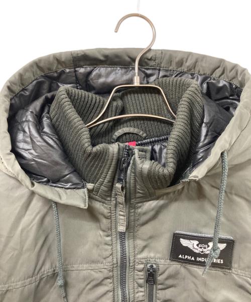 ALPHA（アルファ）ALPHA (アルファ) フーデッドリブジャケット オリーブ サイズ:SIZE XLの古着・服飾アイテム