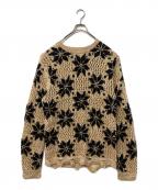 BED J.W. FORDベッドフォード）の古着「Snow Pattern Crew Neck Knit」｜ブラウン