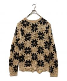 BED J.W. FORD（ベッドフォード）の古着「Snow Pattern Crew Neck Knit」｜ブラウン
