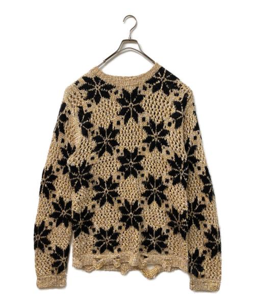 BED J.W. FORD（ベッドフォード）BED J.W. FORD (ベッドフォード) Snow Pattern Crew Neck Knit ブラウン サイズ:SIZE 1の古着・服飾アイテム