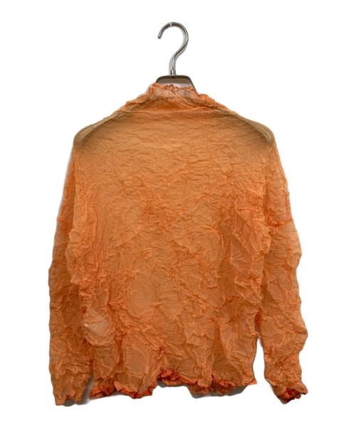 PERMANENTE ISSEY MIYAKE（ペルマナンイッセイミヤケ）PERMANENTE ISSEY MIYAKE (ペルマナンイッセイミヤケ) シワ加工ブラウス ブラウン サイズ:2の古着・服飾アイテム