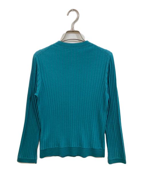 TOMORROW LAND collection（トゥモローランドコレクション）TOMORROW LAND collection (トゥモローランドコレクション) カシミヤシルクリブ クルーネックカーディガン グリーン サイズ:Sの古着・服飾アイテム