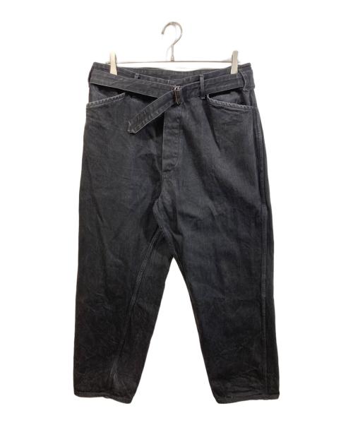 COMOLI（コモリ）COMOLI (コモリ) デニム ベルテッドパンツ ブラック サイズ:3の古着・服飾アイテム