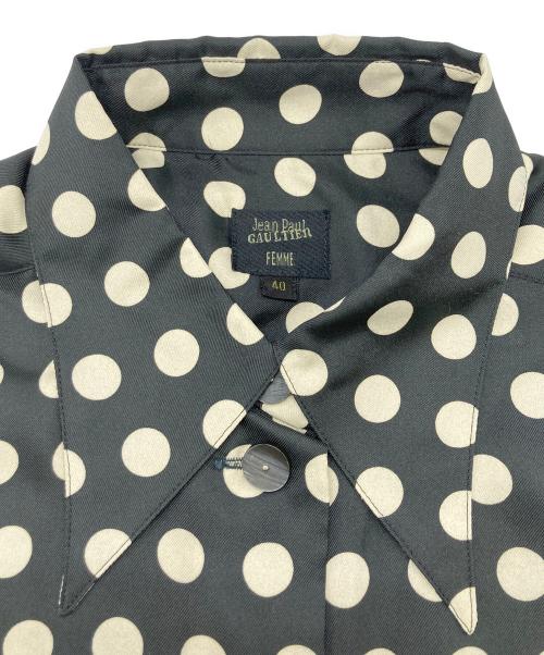 Jean Paul Gaultier FEMME（ジャンポールゴルチエ フェム）Jean Paul Gaultier FEMME (ジャンポールゴルチエ フェム) ドットシャツ ブラック サイズ:40の古着・服飾アイテム
