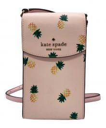 Kate Spade NEW YORK（ケイト・スペードニューヨーク）の古着「パイナップル柄フォンクロスボディーバッグ」｜ピンク