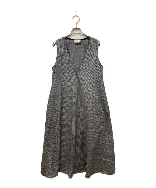UNITED ARROWS（ユナイテッドアローズ）UNITED ARROWS (ユナイテッドアローズ) Vネック ジャージー ロングワンピース グレー サイズ:	SIZE 36の古着・服飾アイテム