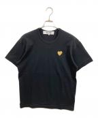 PLAY COMME des GARCONSプレイコムデギャルソン）の古着「ハートワッペンTシャツ」｜ブラック