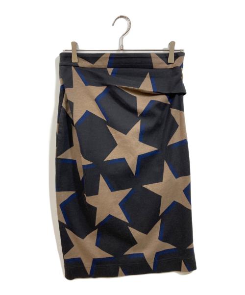 Vivienne Westwood ANGLOMANIA（ヴィヴィアンウエストウッドアングロマニア）VIVIENNE WESTWOOD ANGLOMANIA (ヴィヴィアンウエストウッドアングロマニア) スター柄スカート ブラック×ブラウン サイズ:SIZE Mの古着・服飾アイテム