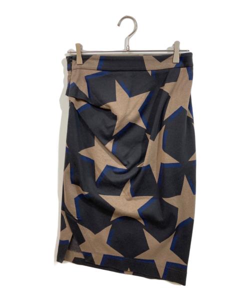Vivienne Westwood ANGLOMANIA（ヴィヴィアンウエストウッドアングロマニア）VIVIENNE WESTWOOD ANGLOMANIA (ヴィヴィアンウエストウッドアングロマニア) スター柄スカート ブラック×ブラウン サイズ:SIZE Mの古着・服飾アイテム