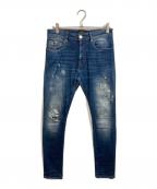 Vivienne Westwood ANGLOMANIAヴィヴィアンウエストウッドアングロマニア）の古着「ダメージ加工デニムパンツ」｜インディゴ