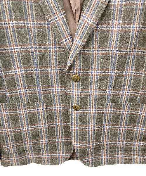 PS Paul Smith（ＰＳポールスミス）PS Paul Smith (ＰＳポールスミス) チェックテーラードジャケット ブラウン サイズ:M2の古着・服飾アイテム