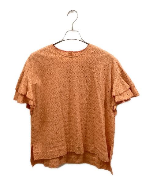 house of lotus（ハウスオブロータス）house of lotus (ハウスオブロータス) コットン レース フリルブラウス オレンジ サイズ:Mの古着・服飾アイテム