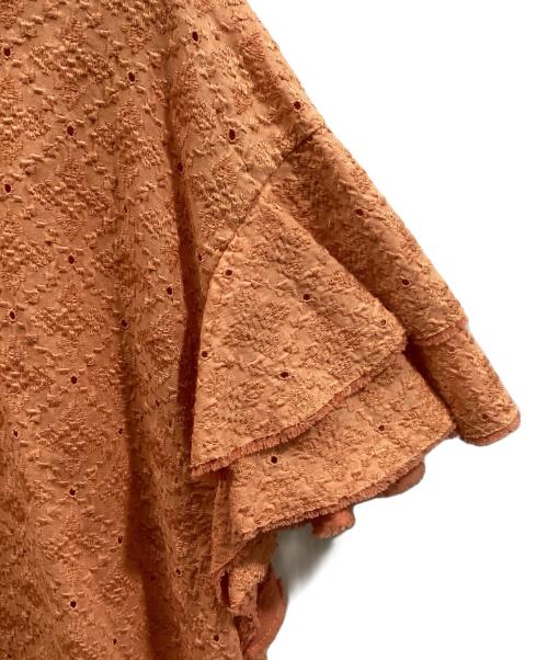 house of lotus（ハウスオブロータス）house of lotus (ハウスオブロータス) コットン レース フリルブラウス オレンジ サイズ:Mの古着・服飾アイテム