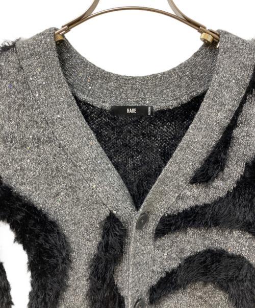 HARE（ハレ）HARE (ハレ) イソザイラインスパンコール カーディガン グレー サイズ:	SIZE Mの古着・服飾アイテム