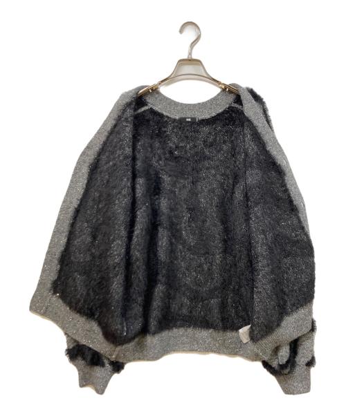 HARE（ハレ）HARE (ハレ) イソザイラインスパンコール カーディガン グレー サイズ:	SIZE Mの古着・服飾アイテム