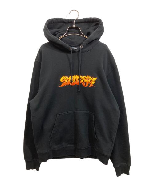 stussy（ステューシー）stussy (ステューシー) FIRE HOODIE プルオーバー ブラック サイズ:	SIZE Lの古着・服飾アイテム