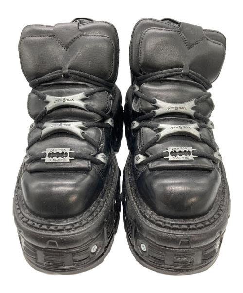 NEWROCK（ニューロック）NEWROCK (ニューロック) レザーアンクルブーツ ブラック サイズ:SIZE 42の古着・服飾アイテム