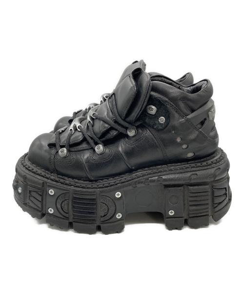 NEWROCK（ニューロック）NEWROCK (ニューロック) レザーアンクルブーツ ブラック サイズ:SIZE 42の古着・服飾アイテム