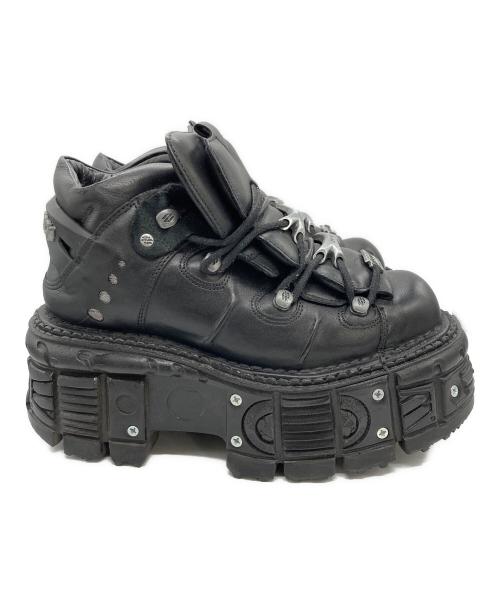 NEWROCK（ニューロック）NEWROCK (ニューロック) レザーアンクルブーツ ブラック サイズ:SIZE 42の古着・服飾アイテム