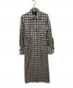 CLANEクラネ）の古着「UP POCKET CHECK SHIRT ONEPIECE」｜グレー