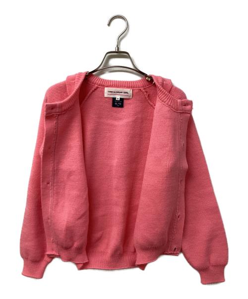 COMME des GARCONS GIRL（コムデギャルソンガール）COMME des GARCONS GIRL (コムデギャルソンガール) フリルカラーカーディガン ピンク サイズ:Mの古着・服飾アイテム